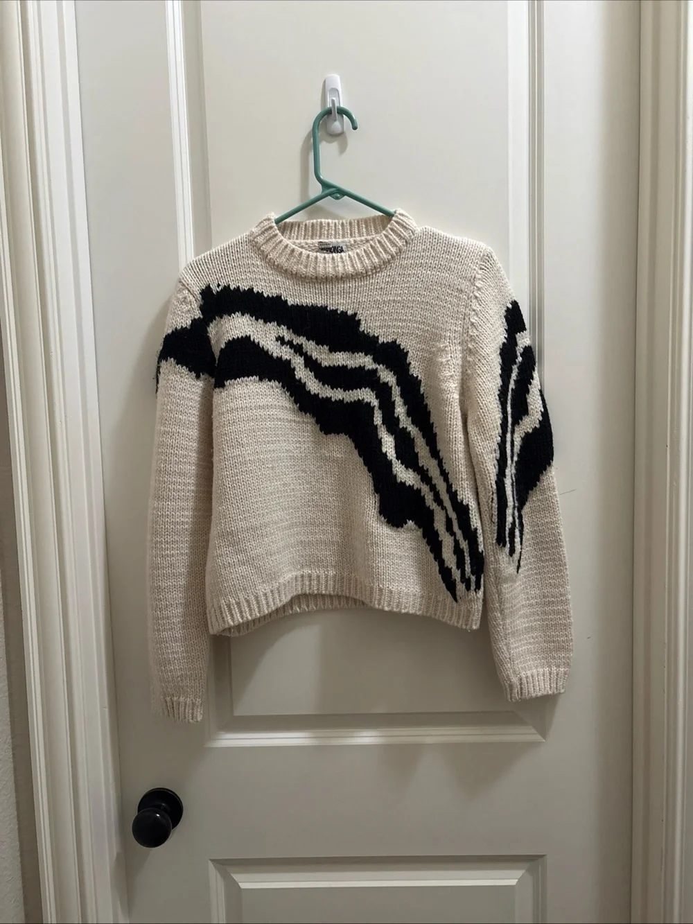 Free People Mandinga Abacus Wave Cropped Wool Blend Sweater Size Medium